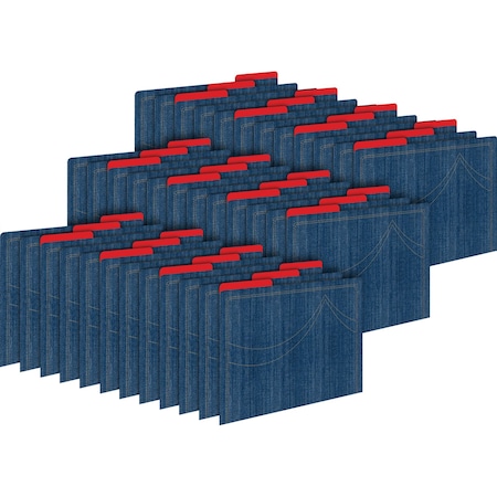 Barker Creek Denim Designer Letter Size File Folders, 36/Package 3915